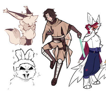 sketches, colored sketches